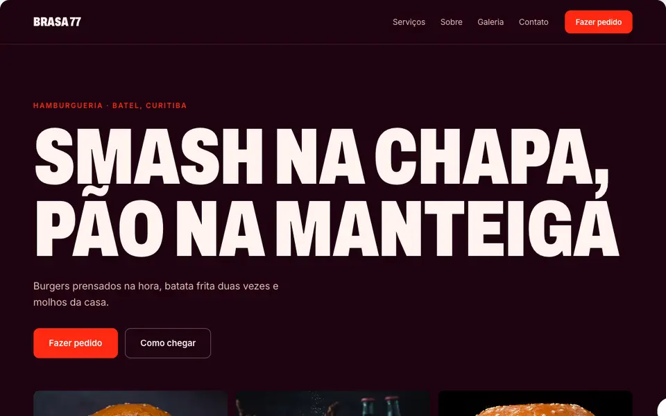 Prévia do modelo Cartaz da madrugada, de site para hamburgueria