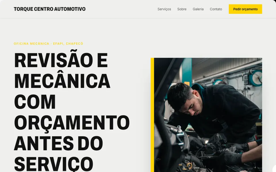 Prévia do modelo Oficina de precisão, de site para oficina mecânica
